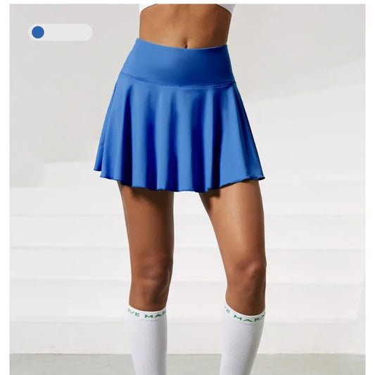 Women Sports Tennis Short Skirts Fitness Gym Leggings Golf Badminton Skort Athletic Running Workout Pleated Skirt With Pocket