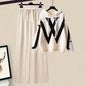 Autumn/Winter Women's Set 2026 New Korean Edition Casual Sweater Waist Cinching and Slimming Wide Leg Pants Two-piece Set