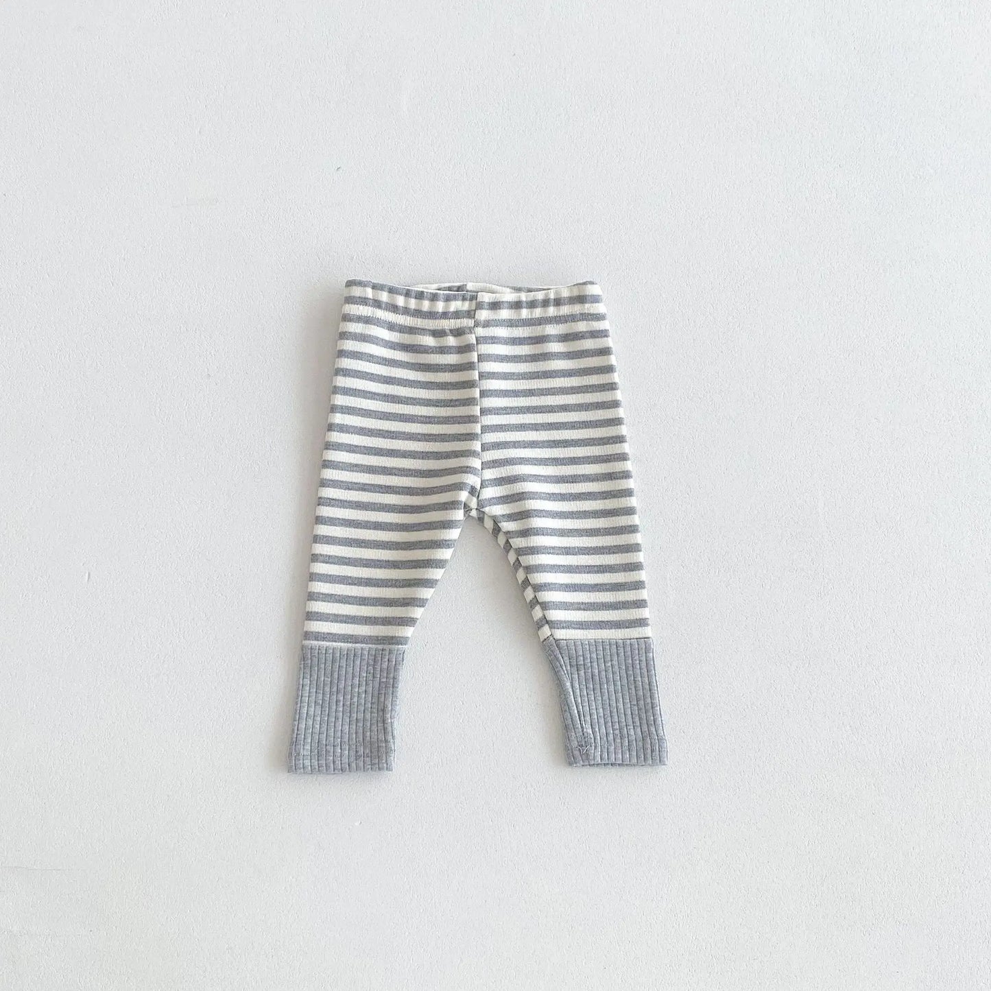 2025 Autumn New Baby Leggings Cotton Girls Striped Patchwork Leggings Infant Stretch Pants Toddler Trousers Boys Clothes