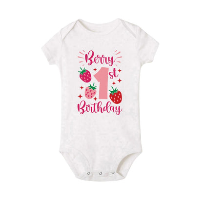 My 1st Birthday Print Baby Romper Infant Bodysuit Newborn Short Princess Sleeve Jumpsuit Baby Girl Birthday Party Outfit Clothes