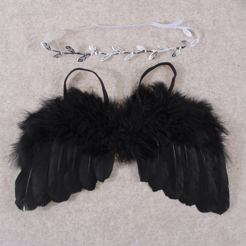 Newborn Photography Props Outfits Baby Headdress and Baby Wings Set