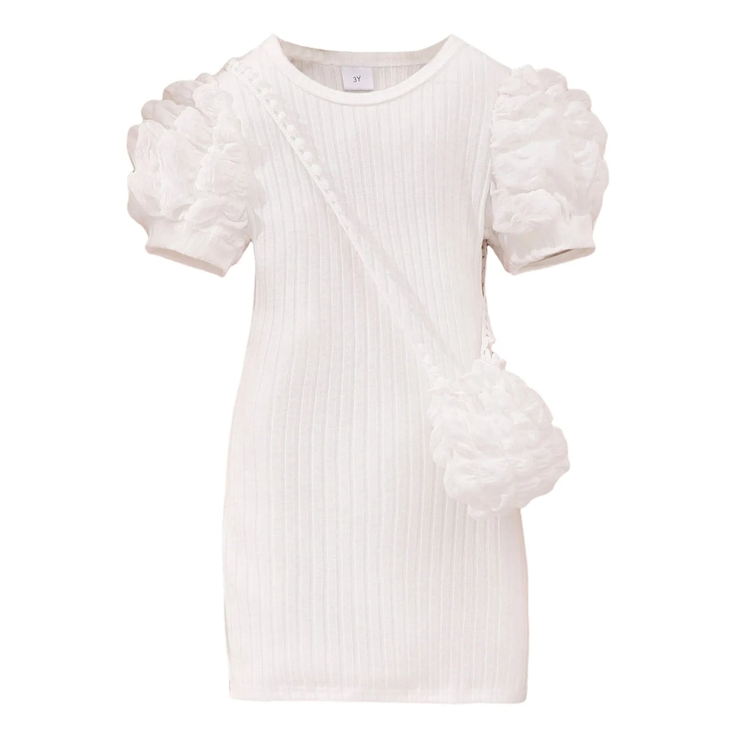 2026 Midi Dress Kids Girl Clothes Summer Short Sleeve Baby Girl Bodycon Dress Party Children Wrap Tight Dress 3 4 5 6 7 8 Years