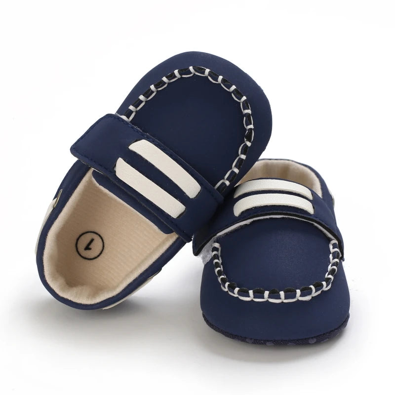 Lucky Blue Newborn Infant Toddler Boy Girl Casual Breathable Soft Cloth Bottom  Anti-slip PU Leather First Walkers Canvas Shoes
