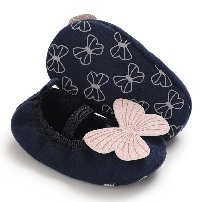 Lucky Blue Newborn Infant Toddler Boy Girl Casual Breathable Soft Cloth Bottom  Anti-slip PU Leather First Walkers Canvas Shoes