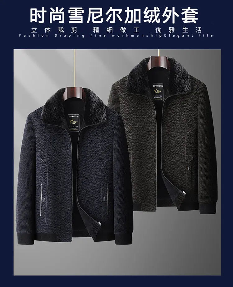 High Quality Winter Woolen Jacket for Men Versatile Brand Casual Business Cotton Trench Coat Add Velvet Keep Warm Overcoat Tops