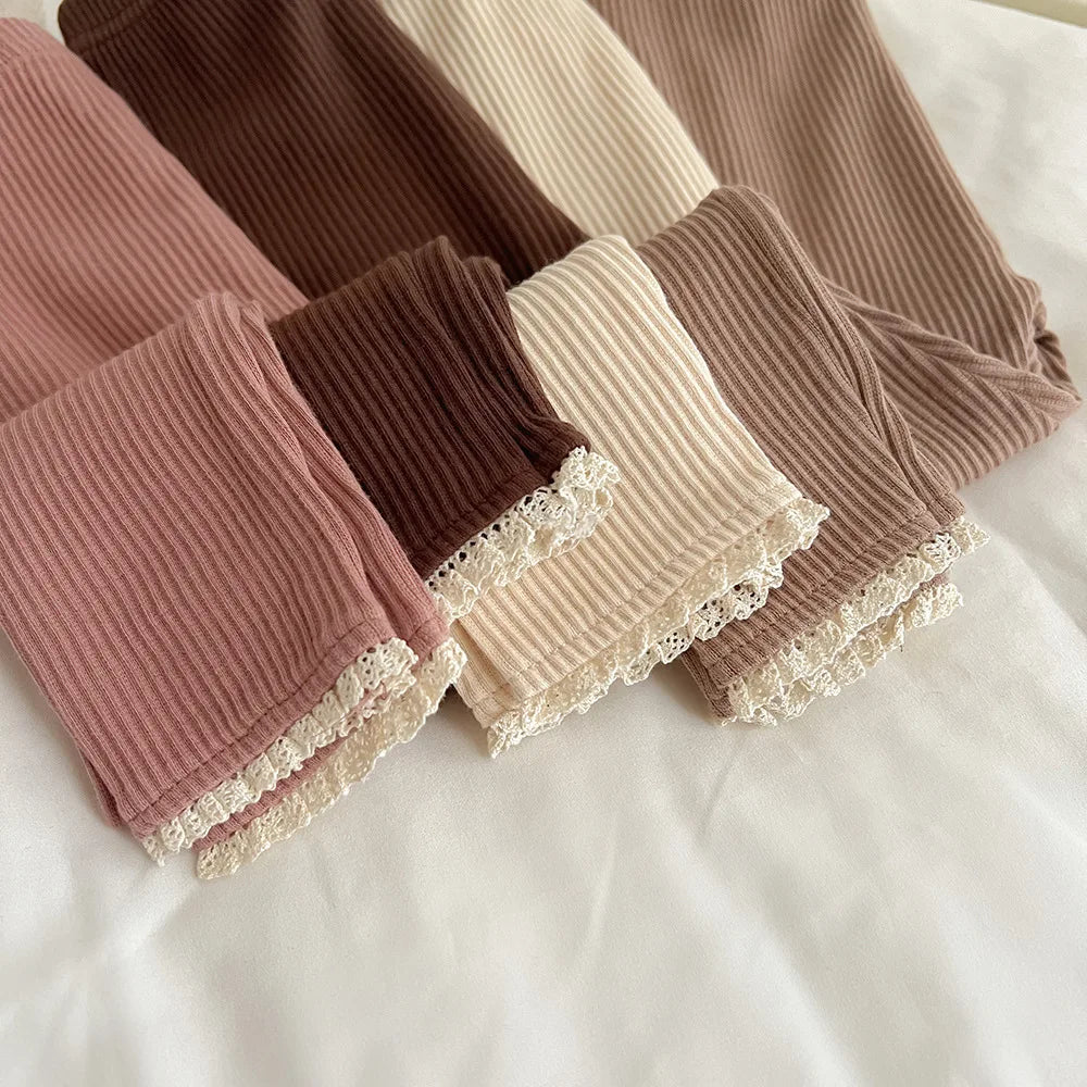 Baby Girl's Skinny Elastic Leggings Infant Trousers Toddler Basic Outwear Pants For 0-3Y