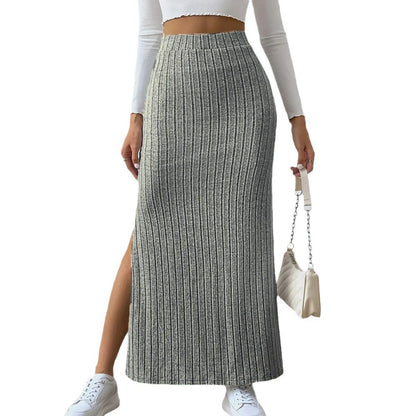 Solid Bodycon Ruched Knitted Long Skirt Women Sexy Black Elastic Elegant High Waist Mermaid Sheath Maxi Skirts Summer Streetwear