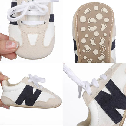 Newborn Baby Sneakers Letter Patchwork Baby Casual Shoes Anti-slip Hundred Toddler Baby Boys Girls Shoes 0-18 Months