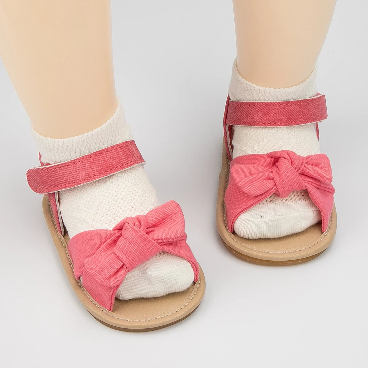 KIDSUN Summer Baby Beach Sandals Bow-knot Rubber Sole Anti-Slip Newborn Princess Toddler Crib First Walkers Baby Girls Shoes