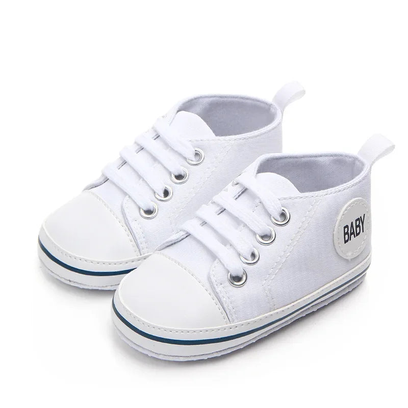 0-12 Months Baby Boys Canvas Shoes Cute Newborn Infant Toddler Crib Sneakers Little Girl Soft Sole Floor First Walkers TS111