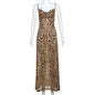 Vintage Leopard Print Chiffon Sexy Cami Dress Women V Neck Sleeveless Party Dress Fashion 2026 Summer Streetwear Dress