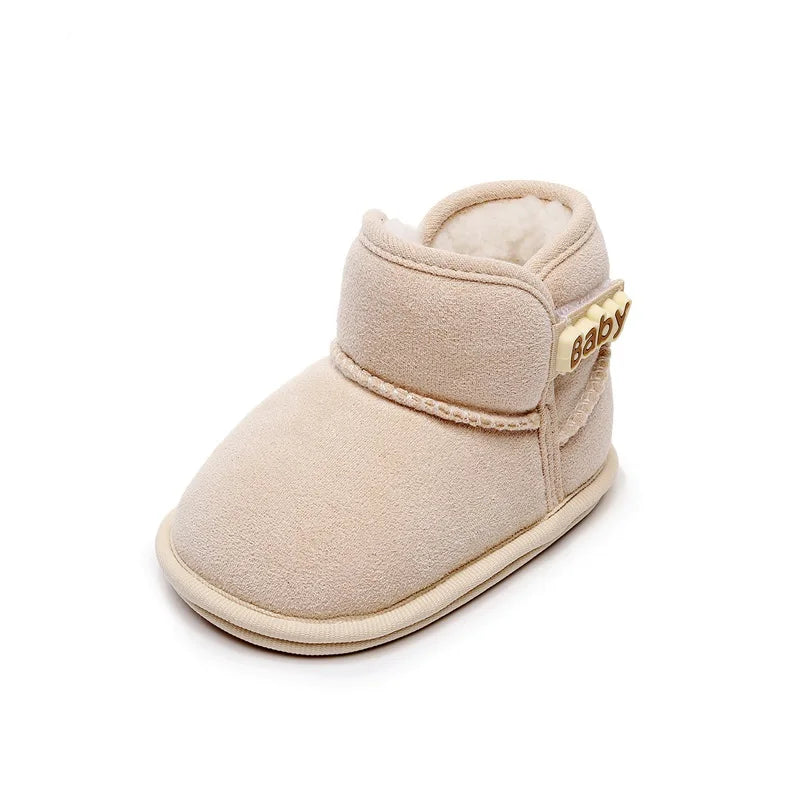 Suefunskry Baby Girls Boys Ankle Boots Non-slip Newborn Winter Snow Shoes Warm Flats Casual Walking Shoes for Toddler Infant