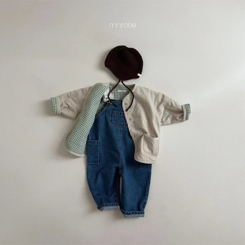 Baby Clothing Simple All Match Denim Overalls 2025 Spring and Autumn New Fashion Casual Pants Boys Girls Baby Loose Pants