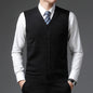 2026 Men's New Autumn and Winter Vest Young Casual Warm Knit Sleeveless Base Shirt Solid Color Jacquard Cardigan Vest