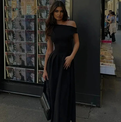 DSMTRC 2025 New Casual Office Lady Vestidos Streetwear Elegant Green Diagonal Collar Pleated Short Sleeve Patchwork Chic Dress