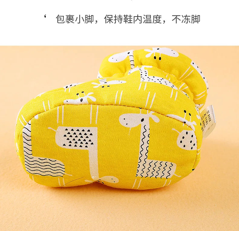 Newborn Baby Shoes for Boys Girls Winter Warm Thicken Plush Toddler Shoes Soft Sole Kids Short Booties Infant First Walker