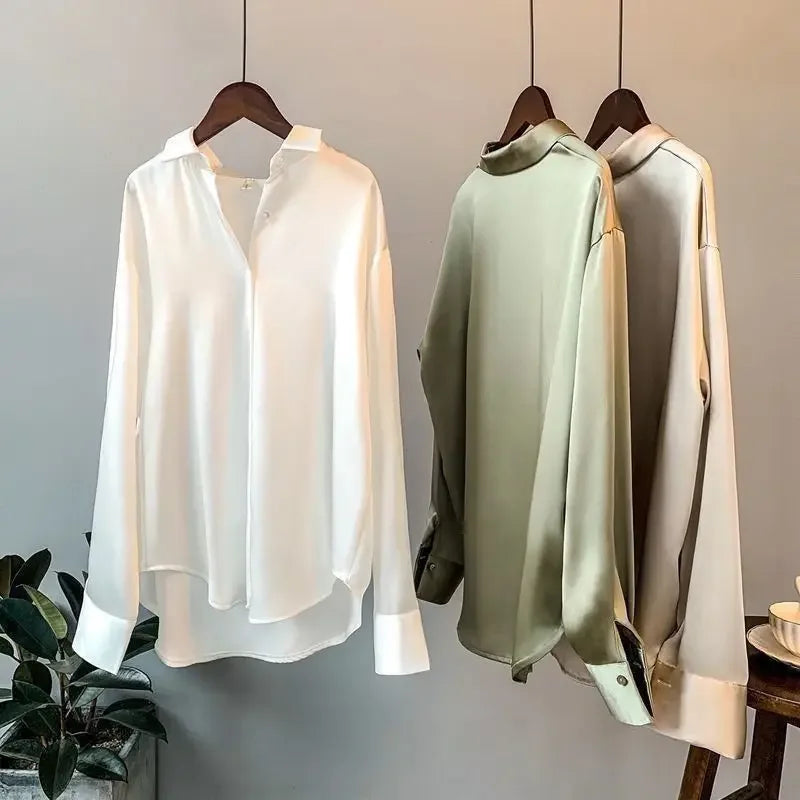 Fashion Spring Shirt And Blouses New Sweater Cardigans Woman Top Knitted Korean Long Sleeve Lapel Button Elegance Sweet Coats