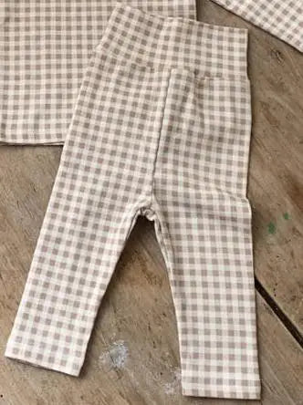 2025 Autumn New Baby Cotton Leggings Girls Floral Pants Toddler Pp Pants Toddler Plaid Leggings Fashion Baby Trousers