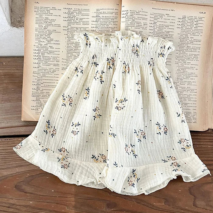 Korean Style Children Clothing Set Short Sleeved Cotton Printed T-Shirt+ Shorts Newborn Baby Girls Clothing Suit For Summer