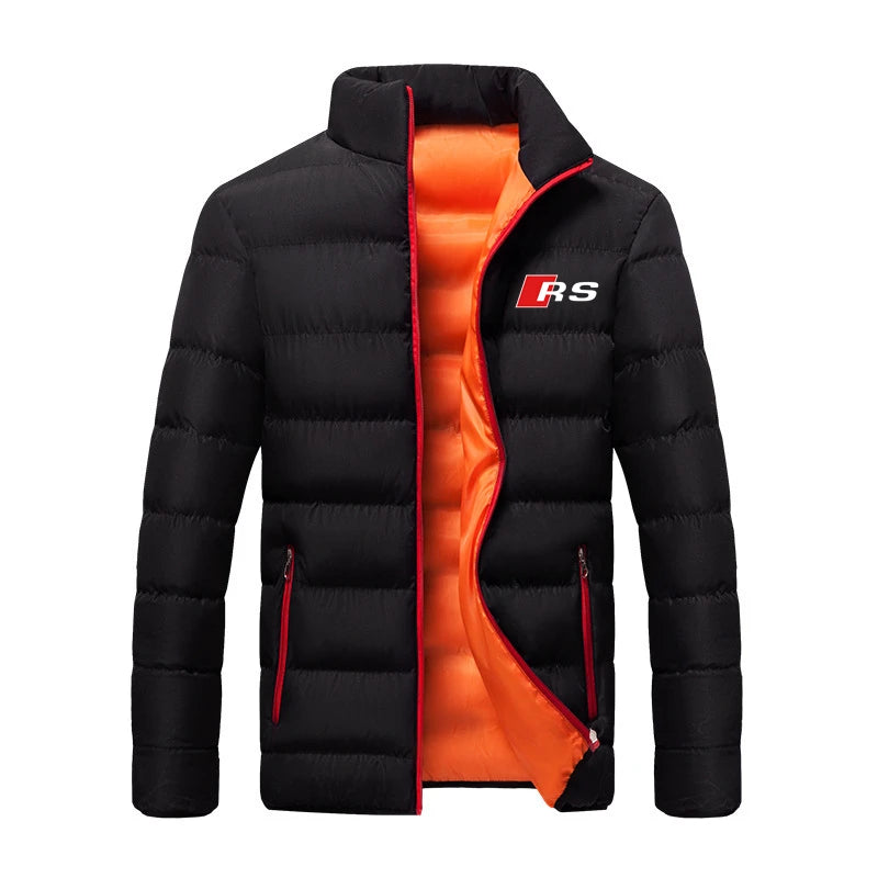 2026 Autumn Selling Audi-RS England style Print Solid Color Cotton Men Long Sleeve Popular Jacket Zip Comfortable Down Jacket