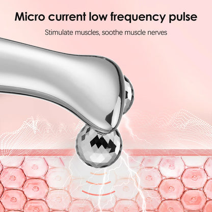 Electric Facial Micro-current Beauty Instrument LED Display Face Lifting Roller Massager Skin Tighten Massage Beauty Devices