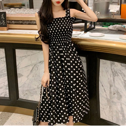 Women's Dresses 2026 Summer Fashion Loose None Sleeve Polka Dot Shoulder Plus Size Casual Dress Sexy Dress
