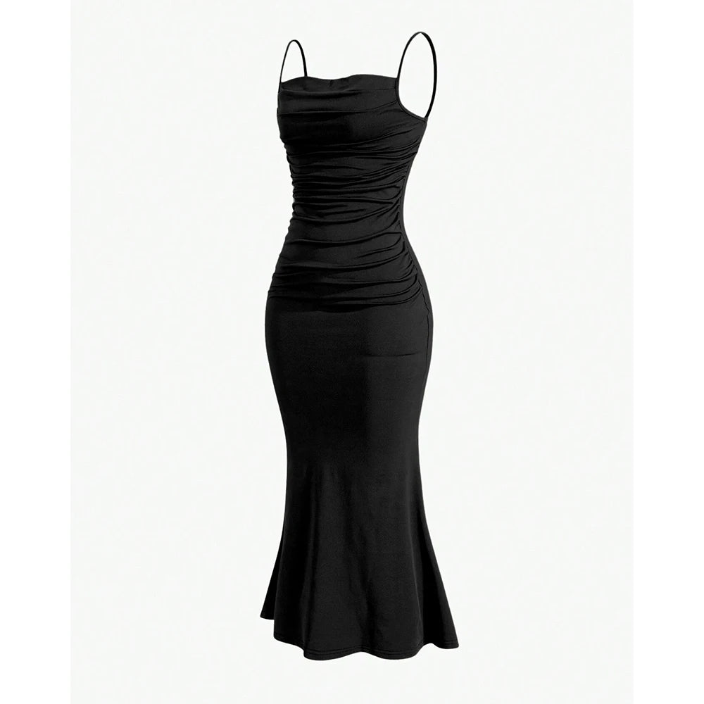 Mia Muse All Seasons Women's Dresses Elegant Party Fitting Slim Spaghetti Strap Mermaid Hem Maxi Fashion Party Dresses