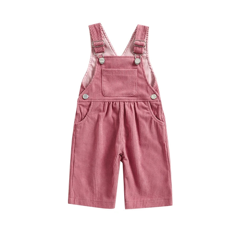 2025 Lorrainian 3-24M Baby Girl Summer Overalls Infant Wide Leg Solid Color Jumpsuit Front Pocket Suspender Pants Outfits