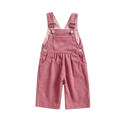 2025 Lorrainian 3-24M Baby Girl Summer Overalls Infant Wide Leg Solid Color Jumpsuit Front Pocket Suspender Pants Outfits
