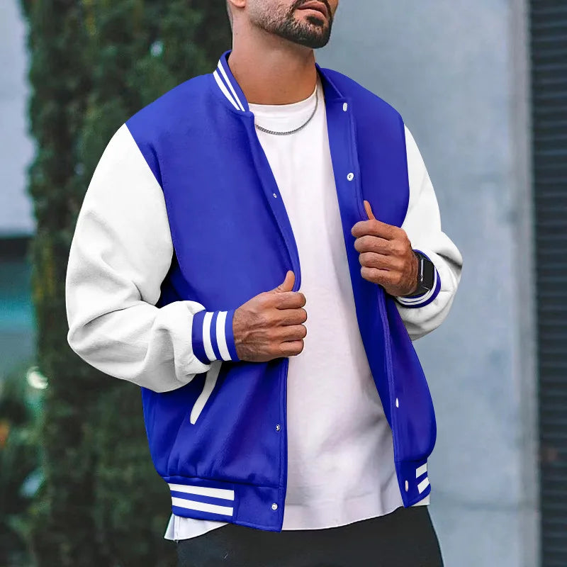2026 New Loose Trendy Brand Baseball Jersey  Men Fashion Bomber Jacket Men's Casual Plus Size Tops Street Men's overcoat