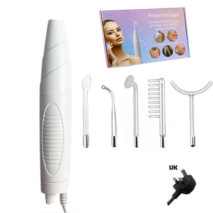 Beauty 5 in 1 High Frequency Electrode Wand Electrotherapy Glass Tube Home Spa Beauty Device Facial Therapy Wand