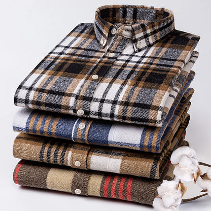New in shirt plus size 7xl100%cotton long-sleeve shirts for men slim fit casual plain shirt soft kerokan designer plaid clothing