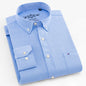 Men's Stylish Cotton Blend Solid Shirt, Formal Breathable Lapel Regular-fit Button Up Long Sleeve Shirt For Business Activities