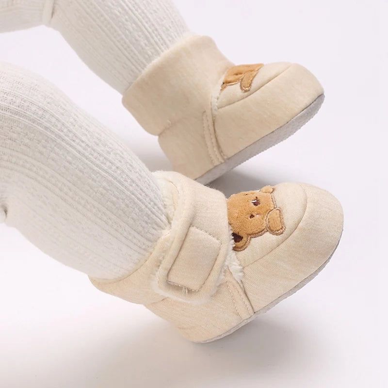Winter Snow Baby Boots Cute Bear Warm Booties For Kids Soft Sole Infant Newborn Toddler Baby Girl Shoes