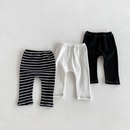 MILANCEL 2026 Autumn Baby Pants 0-3 Y Korean Style Toddler Girls Solid Big PP Leggings Infant Boys Cotton Slim Fit Trousers