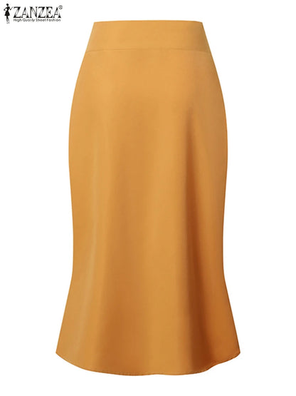 ZANZEA Package Hip High Waist Fishtail Skirts Elegant Women Evangelical Knee-length Saias Office Mermaid Skirts Fashion 2026