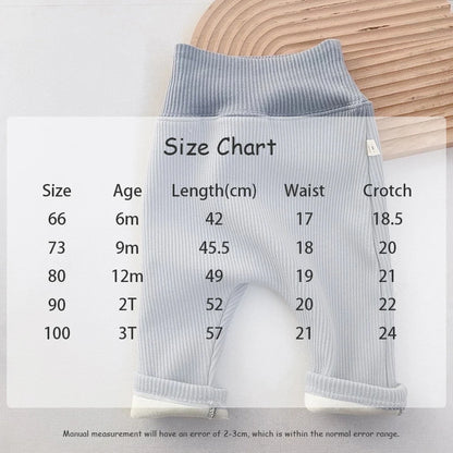 MILANCEL Baby Leggings Toddler High Waist Fleece Thermal Trousers Infant Solid Color Pants