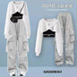 Spring and Autumn Set Women's 2026 Korean Loose Fashion Top Casual Work Pants Age Reducing Three Piece Set