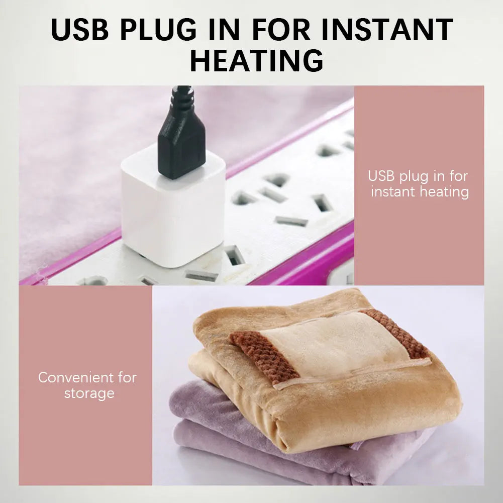 Heated Blanket Portable Electric USB Heated Throw Blanket Soft Flannel Winter Laps Blanket for Office/Desk
