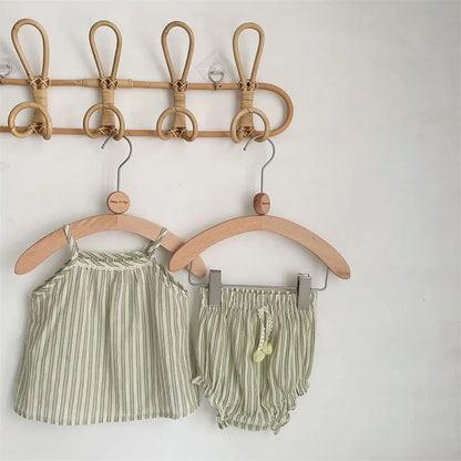 MILANCEL Baby Girls Clothes Striped Camisole And Bloomers 2 Pcs Baby Girls Clothes New born Baby Clothes Set