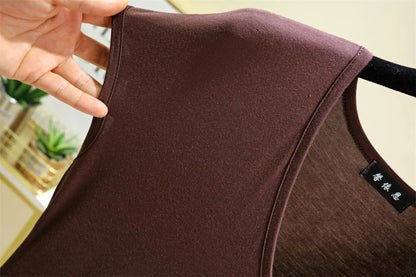 Modal Home wear 2pcs set V-Neck T-shirt sleeveless and Pants summer women's Loose sleepwear suits Solid color Casual Pajamas sets