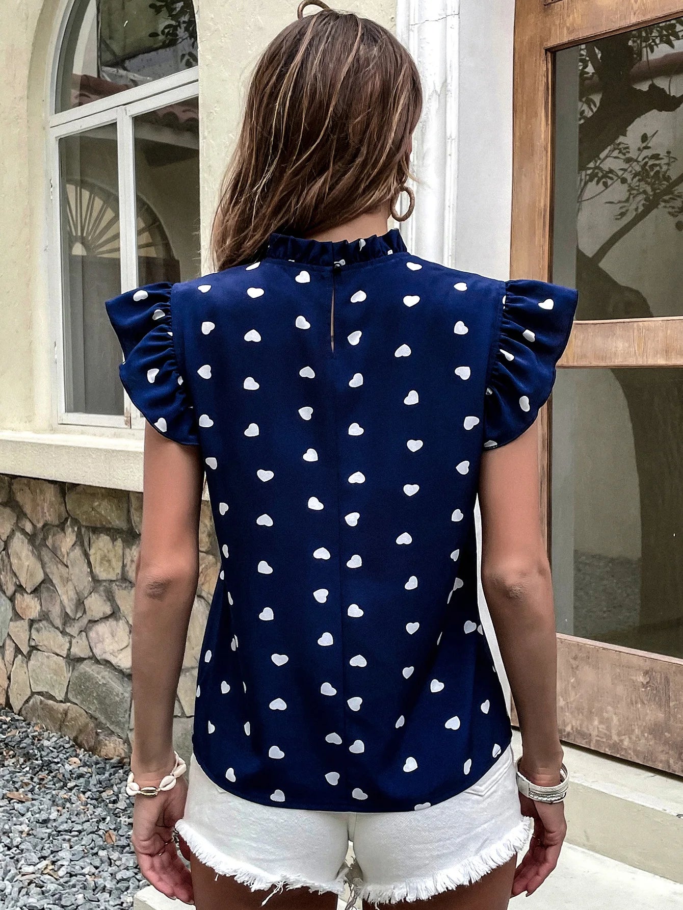 Fashion Chiffon Print Women's Shirt Casual Ruffle Short Sleeve Top Pink Chic Woman Blouse And Shirts Elegant Blouses Summer 2026