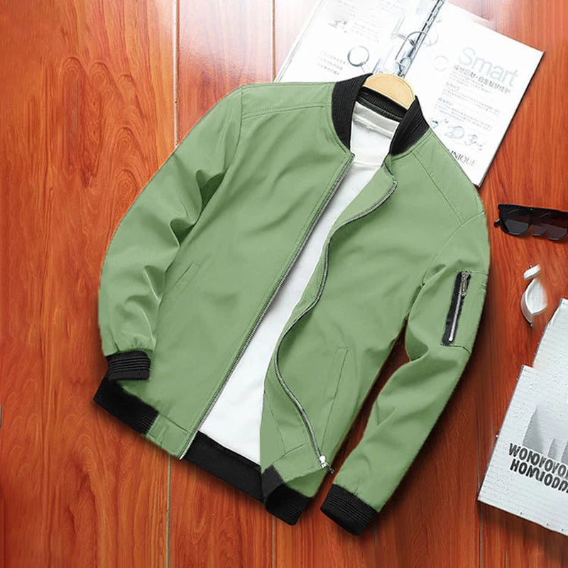 M-4XL Men's Jacket Autumn Thin Long Sleeve Baseball Uniform Windproof Cycling Jacket Solid Zipper Casual Jacket