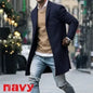 Men's Windbreaker Woolen Blend Coat Autumn Winter Fashion Solid Color Single Breasted Male Pea Coat Large Size Trench