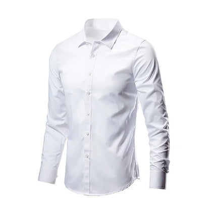 Men's Formal Shirt Long Sleeve Non-Iron Business Slim Fit Korean Work Men White Casual Dress Suit Shirt 2026 Autumn S-5XL