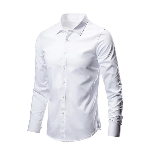 Men's Formal Shirt Long Sleeve Non-Iron Business Slim Fit Korean Work Men White Casual Dress Suit Shirt 2026 Autumn S-5XL