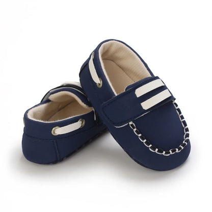 Lucky Blue Newborn Infant Toddler Boy Girl Casual Breathable Soft Cloth Bottom  Anti-slip PU Leather First Walkers Canvas Shoes