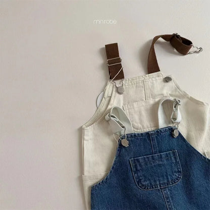 Baby Clothing Simple All Match Denim Overalls 2025 Spring and Autumn New Fashion Casual Pants Boys Girls Baby Loose Pants