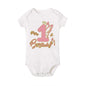 My 1st Birthday Print Baby Romper Infant Bodysuit Newborn Short Princess Sleeve Jumpsuit Baby Girl Birthday Party Outfit Clothes