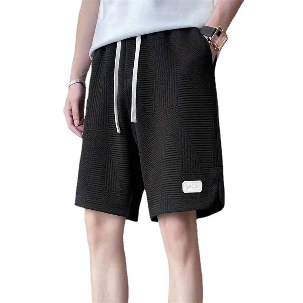 2026 Men Fashion Cotton Blended Solid Color Loosen Up The Waist Summer Multi-Pocket Shorts Wide Beach Casual Shorts Hot Selling